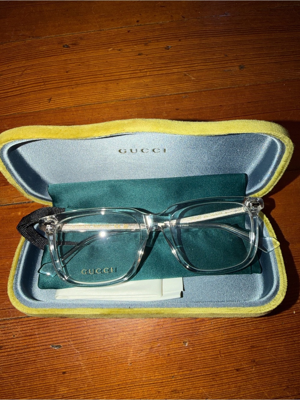 Gucci Transparent Square Blue Light Glasses - Clear - Picture 4 of 7